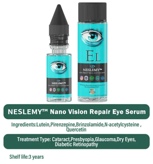 NESLEMY™ Nano Vision Repair Eye Serum ✅FDA Approved(Suitable for presbyopia, dry eye syndrome, glaucoma, and cataracts)