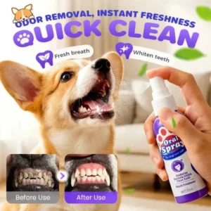 50% off 🐈 Pet dental cleaning spray | Say goodbye to bad breath with just one spray, gently cleans teeth